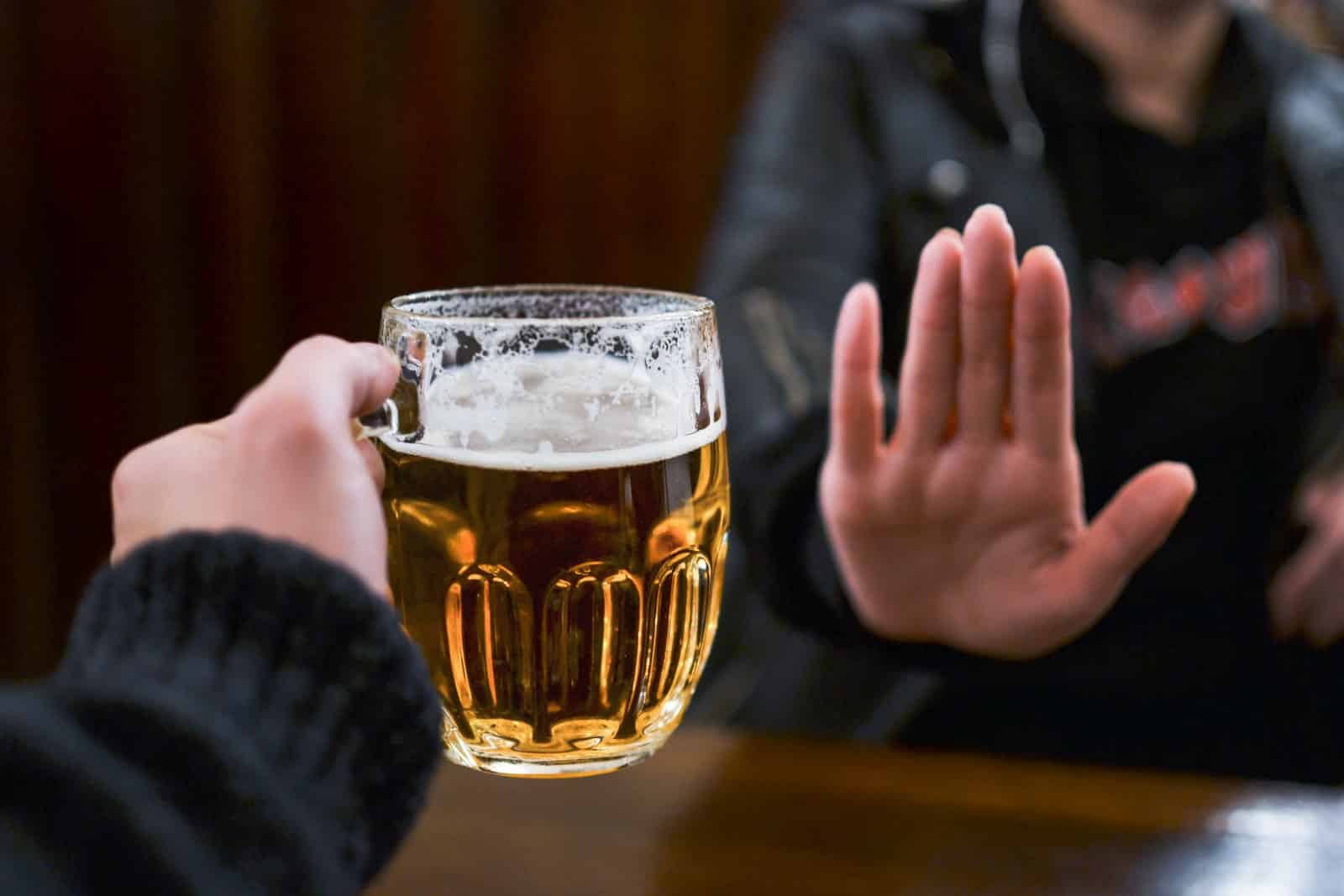 no beer no alcohol hand
