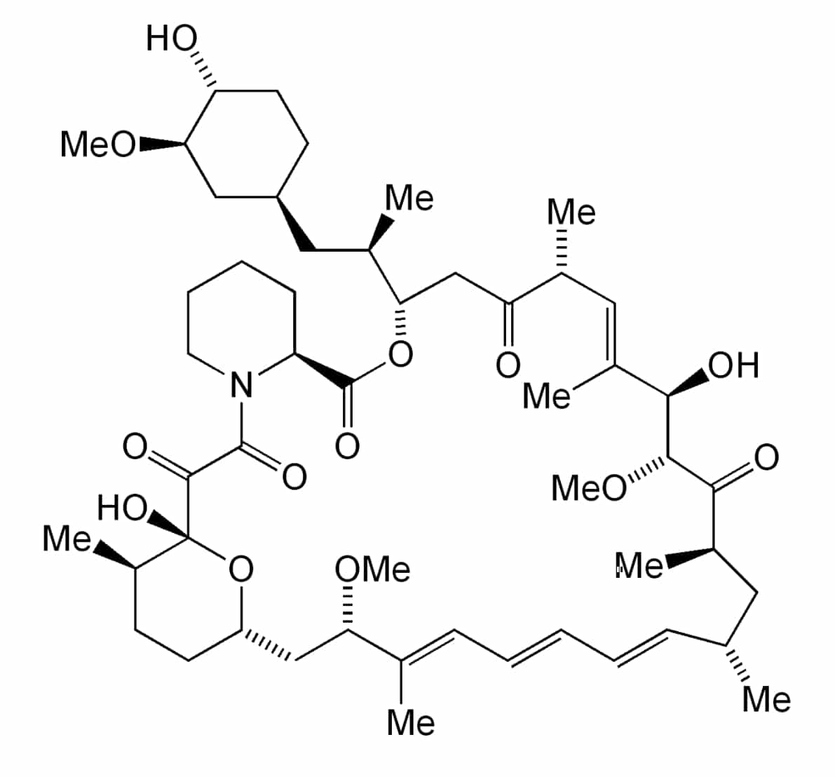 rapamycin sirolimus rapamune molecule chemical structure