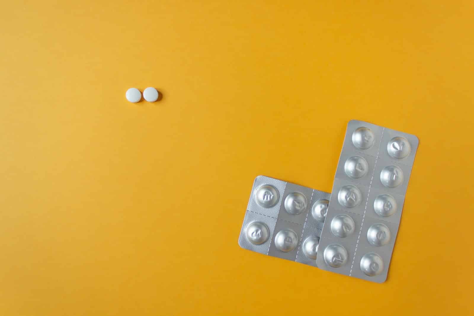 rapamycin longevity pills yellow background with blister